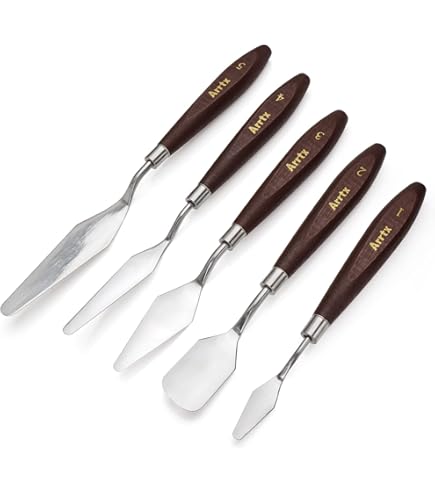NVIYAM 13 Piezas Espatulas Pintura Acrilica Set Cuchillos De Paleta De Acero Inoxidable Raspador Para Pintura