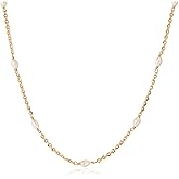 Fettero Choker Necklace for Women 14K Gold Plated Dainty Gold Choker Necklace Simple Paperclip Thin Chain Pearl Necklaces for Women Stack Jewelry Gift