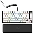 Glorious Gaming GMMK PRO 75% - Modular Mechanical Gaming Keyboard, TKL Size, 1.5kg Frame, Fox Switches, Fully Customizable, Coiled Cable, Wrist Rest, White PBT Keycaps, RGB, QWERTY - Black