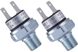 FanWayer Air Pressure Switch 1/4"-18 NPT 110-140 PSI 24V 12V DC Pressure Switch, Silver, Automatically Operating, IP54 Rated