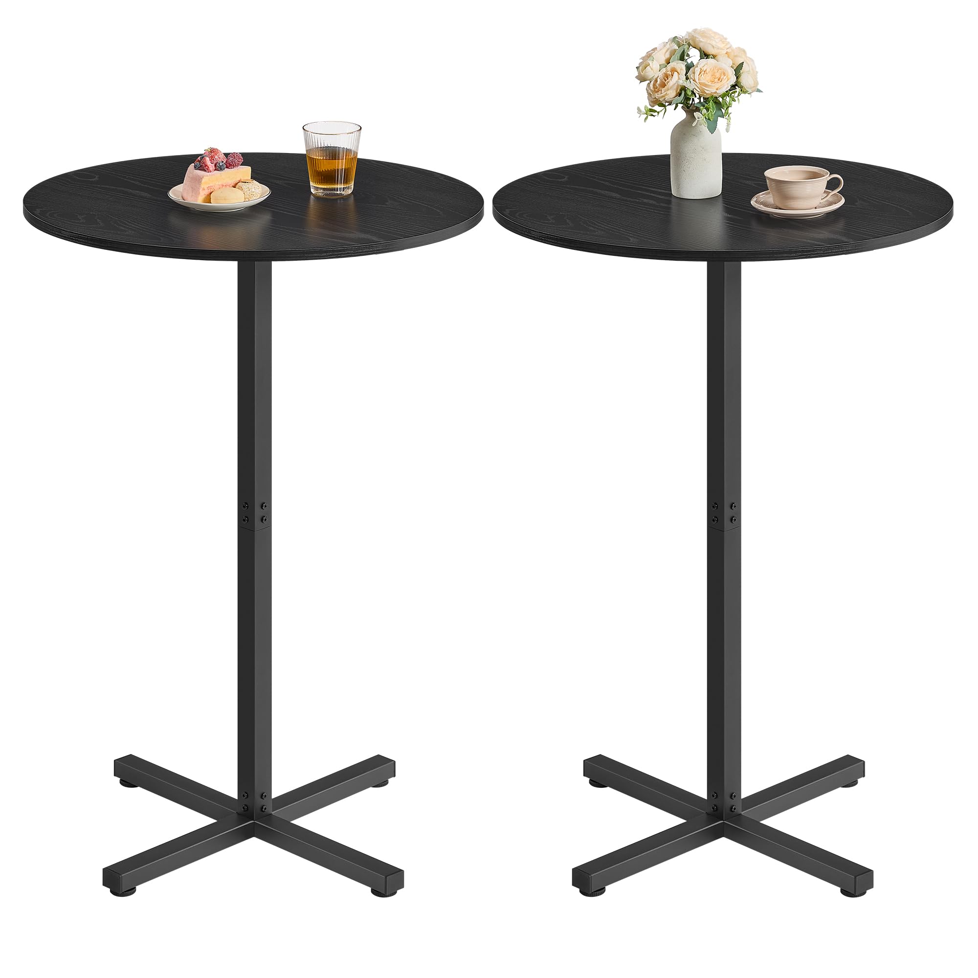 Photo 1 of ***Solo hay una mesa, no dos.
*VASAGLE Round Cocktail Table, , High Top Bar Pub Table with Metal Frame and Cross Base, for 2-3 People, Modern, Easy to Assemble, 23.6 x 41.1 Inches, Ebony Black ULBT361B01-2J