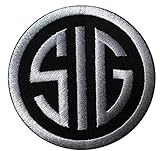 Sig Sauer Firearms Black Silver Biker Military Patch