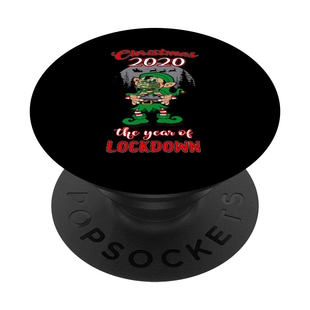 Christmas 2020 Quarantine Green Elf Hat Gamer Mask Boys Men PopSockets PopGrip: Swappable Grip for Phones & Tablets