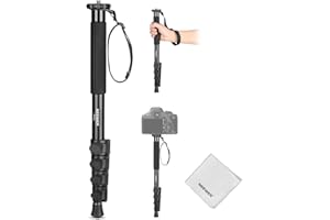NEEWER Camera Pole Monopod Stand, 61" Aluminum Portable Travel Video Monopod Professional, 1/4" 3/8" Screw Adapter for DSLRs 