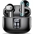 Wireless Earbuds Bluetooth 5.4, in Ear buds 6-Mic ENC Noise Cancelling(Clearer Call) Mini Earphones Deep Bass HiFi Stereo,LED Power Display 35H Playtime IP7 Waterproof Headphones for Android iOS Black