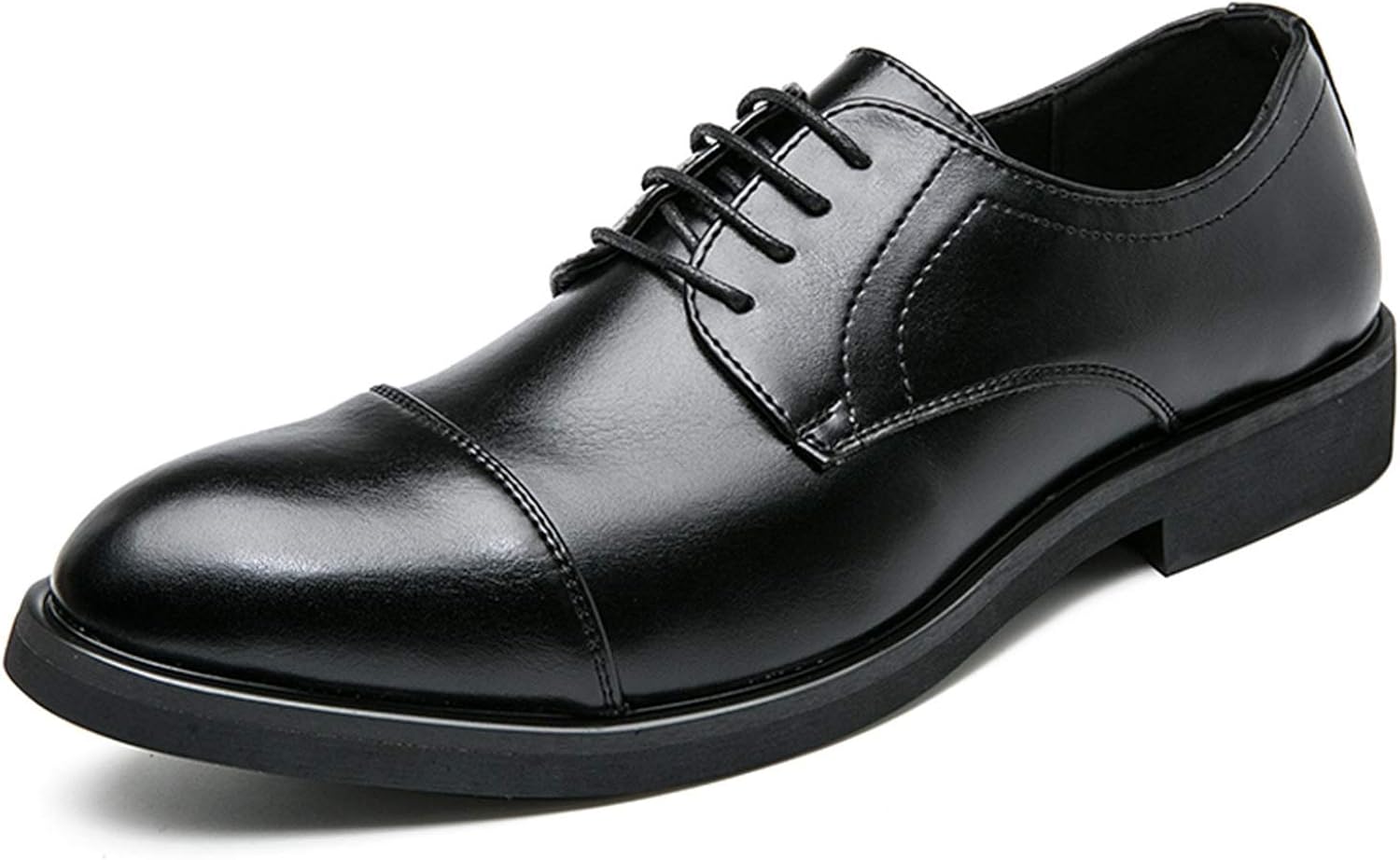 Bestchoise Oxfords Dress Shoes for Men Round Captoe 5Eye Lace Up