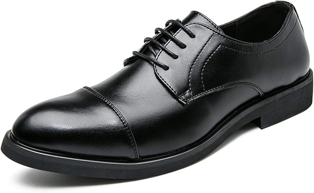 Bestchoise Oxfords Dress Shoes for Men Round Captoe 5Eye Lace Up