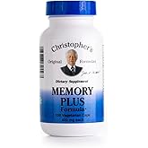 Christopher's Original Formulas Memory Plus Herbal Blend - Brain Supplements for Memory & Focus - Supports Cognitive Function, Energy, & Alertness