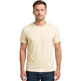 Men's 100% Cotton Crew Neck T-Shirt Classic Fit Plain Breathable &amp; Soft Short Sleeve Tee