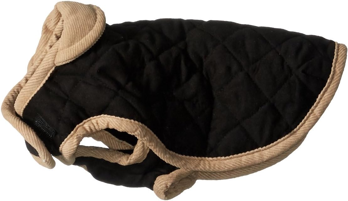 Dog Gone Smart Bed DGSWSBQ1019 Nanosuede Belly Quilted Dog Jacket, 10-Inch, Black