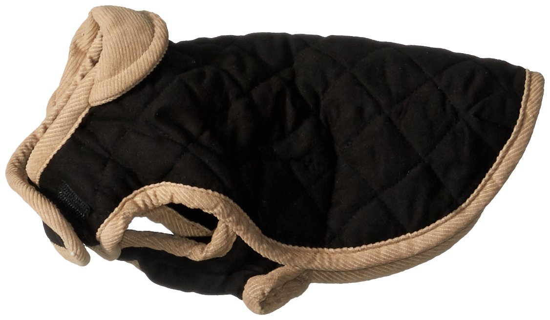 Dog Gone Smart Bed DGSWSBQ1019 Nanosuede Belly Quilted Dog Jacket, 10-Inch, Black