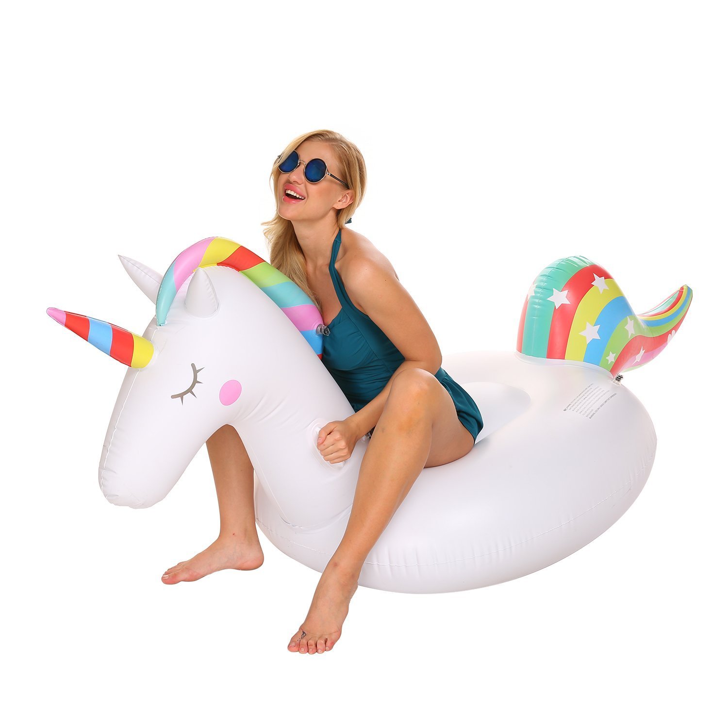 Bouée Licorne Gonflable Géant Flotte Licorne dans la Piscine pour Fête de Piscine pour Enfant et Adulte