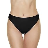 Annbon Women's High Cut Bikini Bottoms Mid Rise Tankini Swimsuit Bottom