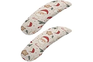 Wanzuoeng Santa Claus Print Office Chair Armrest Covers Set of 2 Christmas Theme Computer Chair Arm Rest Covers for Home Decor