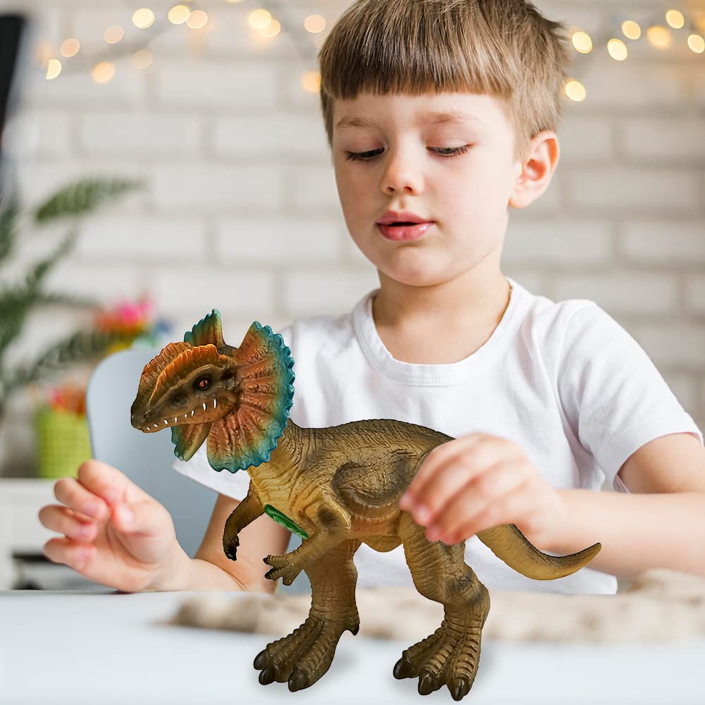 ArtCreativity Dilophosaurus Dinosaur Toy - Soft Touch, Roaring Sounds, Free Standing, Great for Imaginative Play