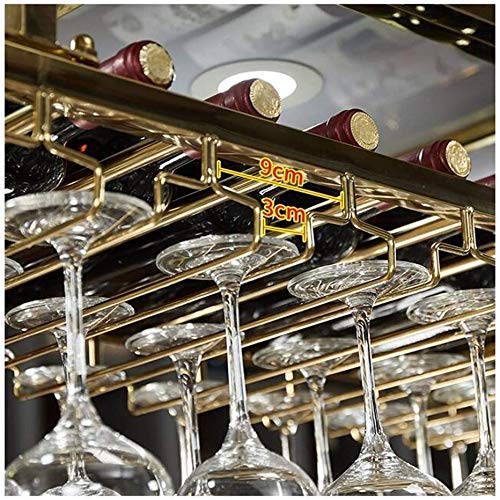 TIANPIN Edelstahl Weinglas Rack, Weinschrank, einfache vergoldet kann angepasst Werden Hängende Weinregal Decke… – Bild 4