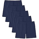 BOOPH 5 Pack Girls Bike Shorts Cotton Cartwheel Shorts for Dance & Under Dresses