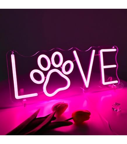 Labrador & Golden Retriever Neon Sign – 14"x12" Dimmable USB Powered Dog LED Sign, Pet Lover Wall Decor For Bedroom, Living Room, Dog Café, Gift For Pet Owners, Animal Night Light For - View #6