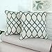 CaliTime Cushion Cover Throw Pillow Shell Geometric Figure 18 X 18 Inches, Two-tone Ikat Waves, Teal/Grey