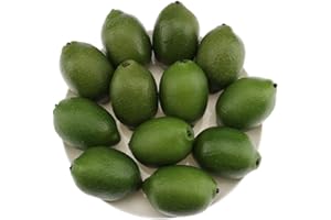 Gresorth 12pcs High-Grade Fake Green Lemon Decoration Realistic Fruits Artificial Lime for Home Party Holiday Adornment