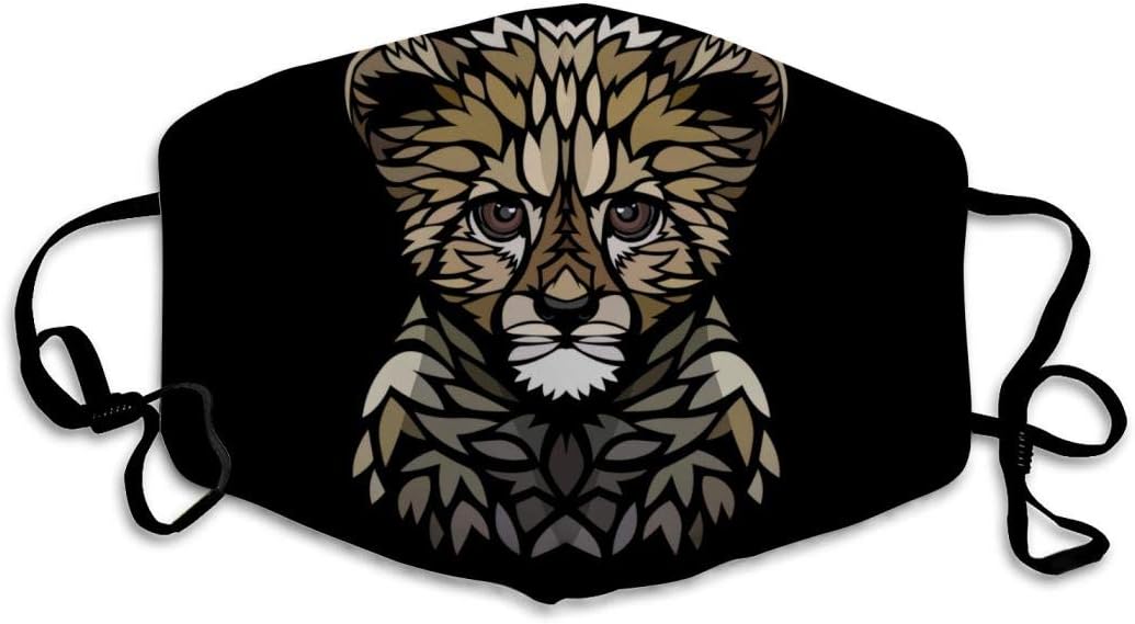 Triciaedcf Unisex Baby Gepard Reusable Anti Dust Cartoon Halloween Face Mouth Mask, Sport Halloween Mask for Cycling Camping Travel for Adults Men Women