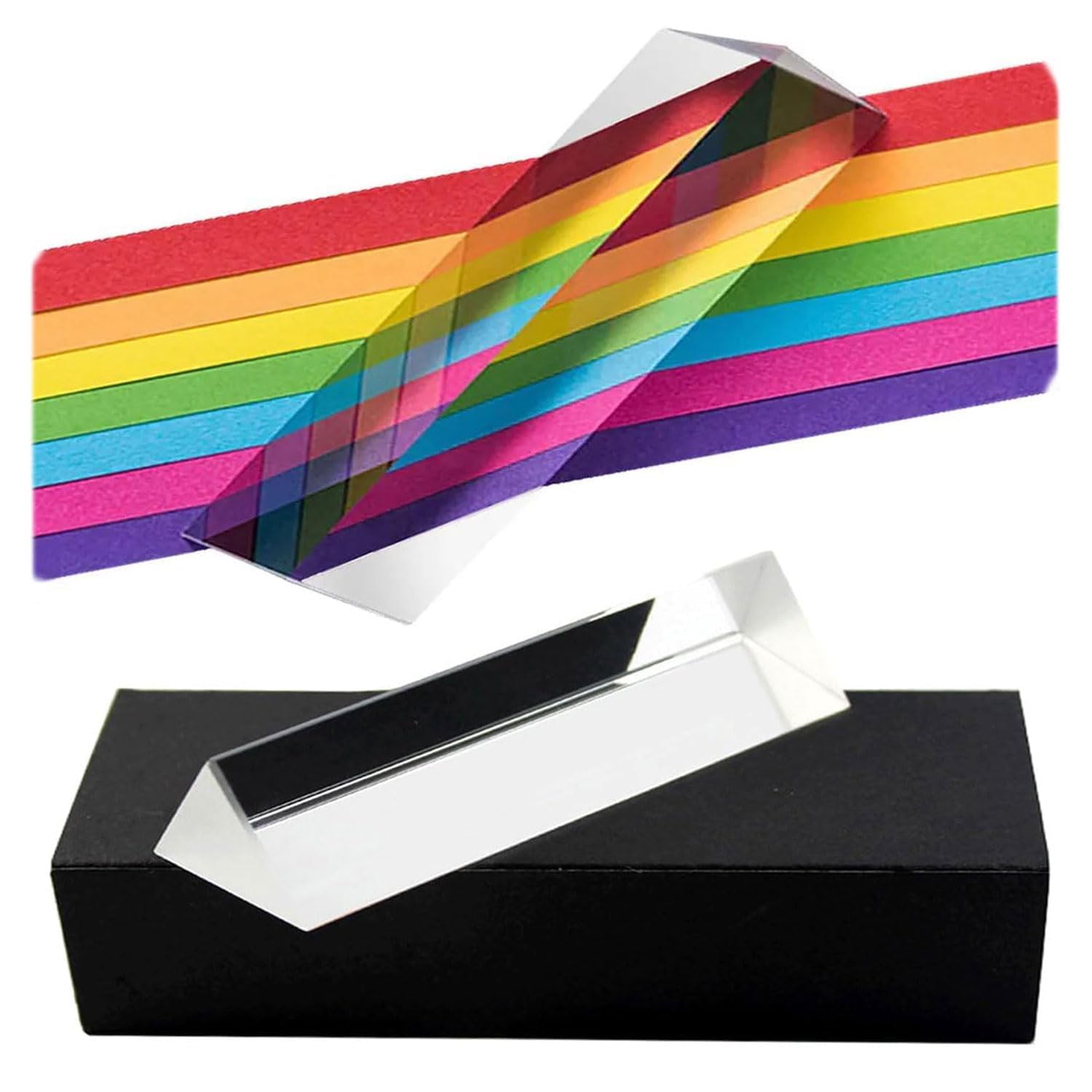 K9 Prism Glass Prism Photography Optical Prism Refractor Triangle Experimental Equipment for Teaching Optical Physics (with Gift Box) (20 cm)