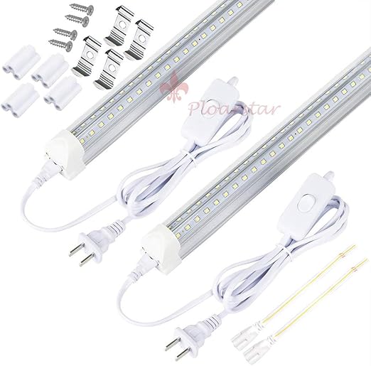 Amazon Polarstar 極星 Led一体型蛍光灯 10本 30cm 60cm 1cm 直管 Led蛍光灯 器具一体型 w型 30型 40w型 2灯相当 Acスイッチ付電源コード1 5m 高輝度 乳白カバー 器具一体式 Led 蛍光灯 Led 天井照明 一体型 バーライト ベースライト 高輝度smd搭載