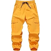 XiaoLongRen Baby Boys Cargo Joggers Pants Toddler Quick Dry Lightweight Hiking Pants Kids Pull On Sweatpants