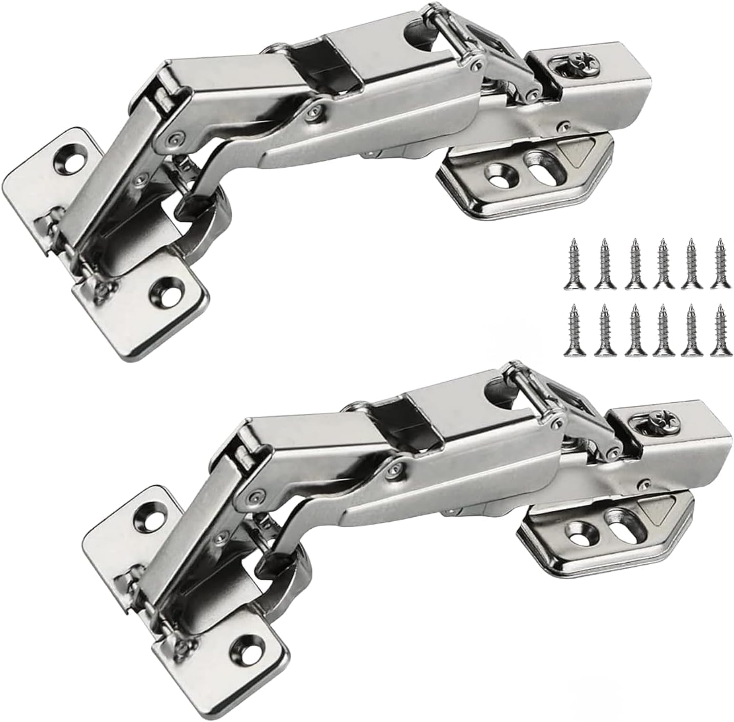 2 Pcs Kitchen Cabinet 165 Degree Full Overlay Hinges Frameless Cabinet Doors Hinges,Soft Close Corner Kitchen Folding Mute Cabinet Hinges