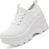 HBXDEIA Women's Chunky Platform Wedge Walking Shoes Comfort Orthopedic Fashion Knitted Breathable Sneakers for Ladies