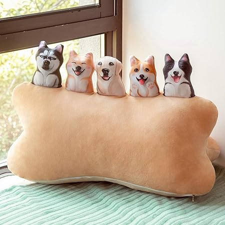 Amazon 柴犬ぬいぐるみ 抱き枕 犬 猫 おもちゃ ふわふわ 人形 かわいい 動物 長方形クッション 添い寝 横向き寝 取り外し可 洗える 骨形 背当てクッション 萌え萌え 立ち犬 柔らかい 部屋飾り 65 110cm ぬいぐるみ おもちゃ