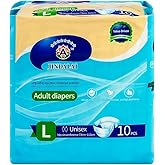 Tape-Style Adult Diapers, Disposable Adult Incontinence Underwear Leak Protection, Heavy Absorbency Adult Diapers with Tabs, 10 Count (Blue, Large)