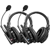 SYNCO Xtalk XMax2 Full-Duplex Wireless Intercom Headset System | Dual-Ear Noise Isolation, AI Noise Cancellation, Bluetooth, 500m Range for Movie Shoot,Live Show Stage Performance