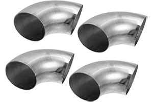 TUCKBOLD 90 Degree Mandrel Bend Elbow Tube OD 4" Inch Stainless Steel Reusable | Exhaust Elbow Pipe Stair Handrail Tube 4 Pcs
