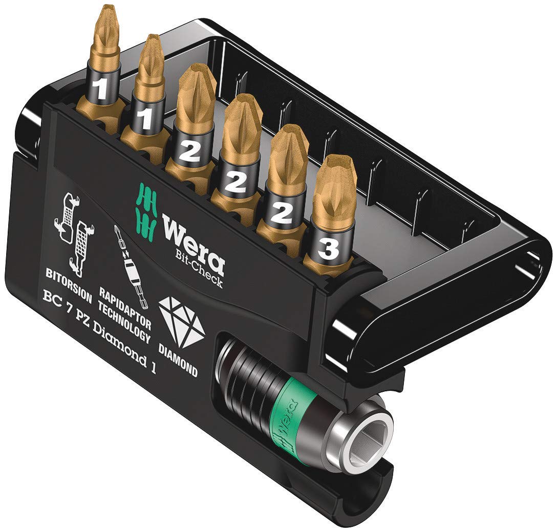 Wera 05057412001 Bit Check 7 PZ Diamond 1 Bit Set (7-Piece)