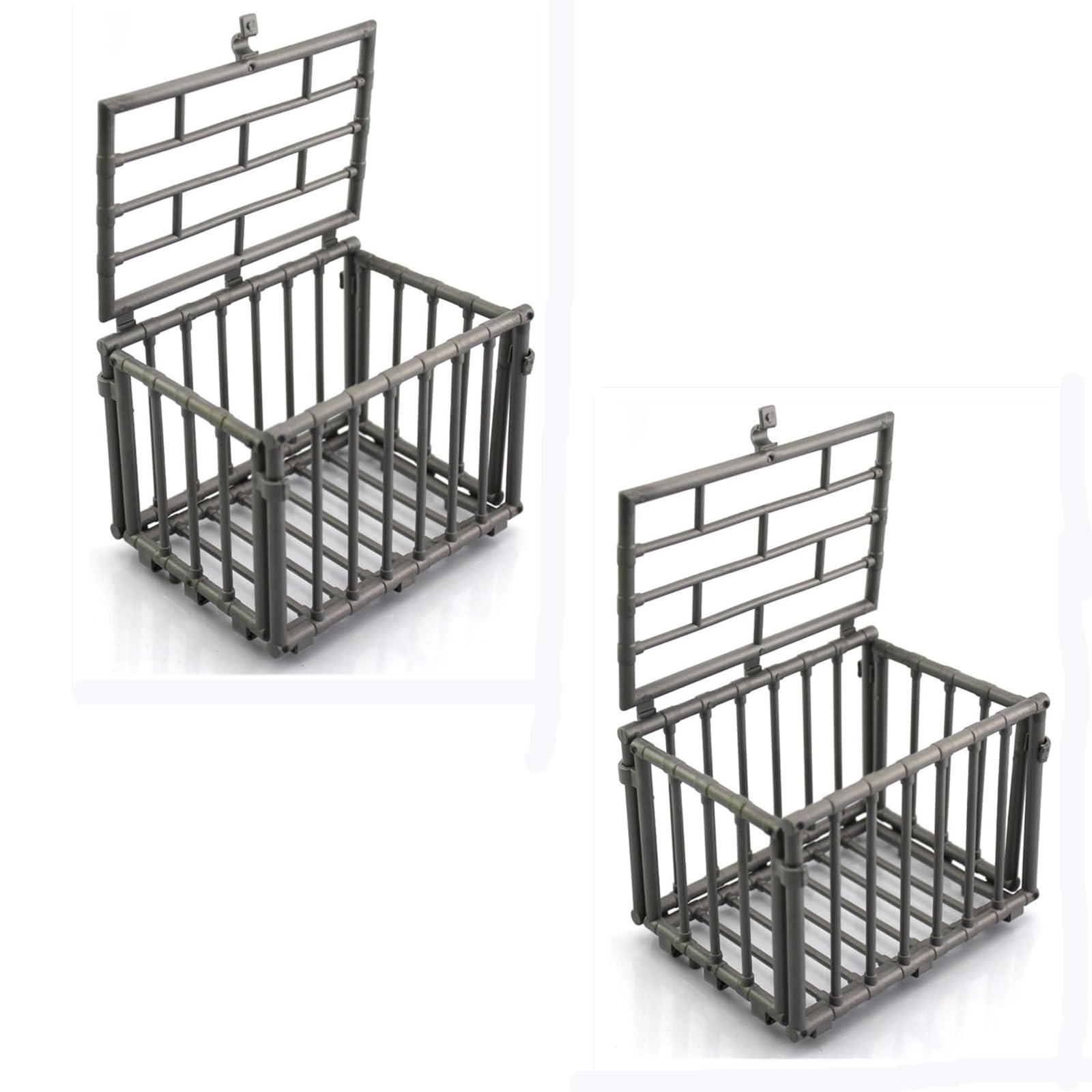 Michear 2pcs Fence Model Cage 1/6 Scale Scene Coral Fence Decor Mini House Micro Landscape Plastic Cage Scene Accessories Ornament Animal Pet