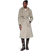 Avec Les Filles womens Raglan Sleeve Trench Coat With Quilted Bib