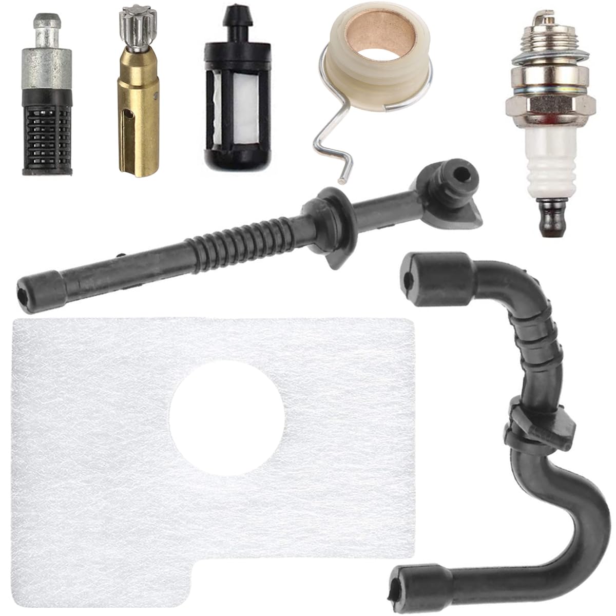ZAMDOE Air Filter Oil Pump Worm Gear Fuel Line Oil Hose Filter Spark Plug for STIHL MS180 MS170 170 180 018 017 Chainsaw Replacement Parts Kit