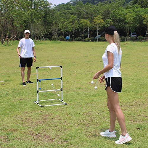 JOGENMAX Ladder Toss Indoor/Outdoor Lawn Game Set with 6 Bolo Balls, Portable Carrying Bag and Score Trackers, Great for Kids, Adults, Family Size 38x24 Inch - Thumbnail 6