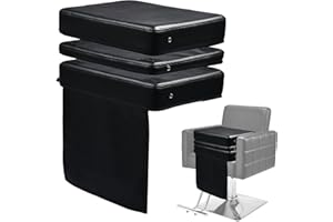 L'aimefois Salon Booster Seat for Kids - Height Adjustable,Easy to Clean & Storage,Breathable，Leather Barber Booster Seat for Kids Hair Cutting,Black