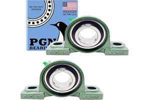 PGN UCP208-24 Pillow Block Bearing - Pack of 2 Mounted Pillow Block Bearings - Chrome Steel Bearings with 1 1/2" Bore - Self 