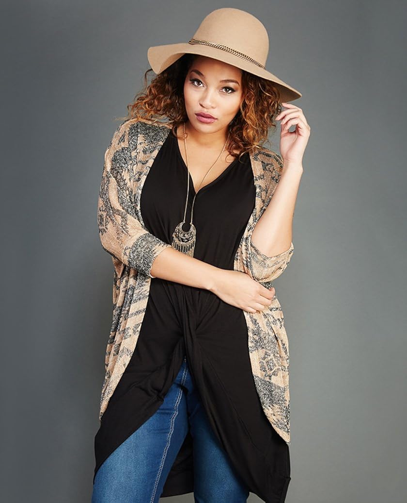 Wet Seal Women's Distressed Tribal Print Wrap 3X Khaki at Amazon Women