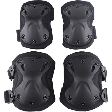 Genouillères De Paintball Drom - Noires - Taille Adulte - Neuves