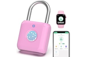 KEYLESSLIFE Fingerprint Padlock,Smart Padlock with APP Unlock,Fingerprint Locker Lock,USB Rechargeable for Gym Locker,Locker, School,Storage, Luggage