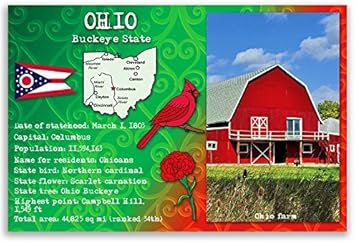 Amazon Com Ohio State Facts Postcard Set Of 20 Identical