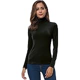 VOBCTY Womens Long Sleeve Turtleneck Lightweight Slim Active Shirt
