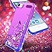 For Apple iPod Touch 7/5/6,iPod 7th/5th/6th/Generation Case W/Glass Screen Protector,Donse Glitter Liquid Quicksand Floating Shiny Sparkle Flowing Bling Diamond Luxury Case for Girls Women,Purple/Blue