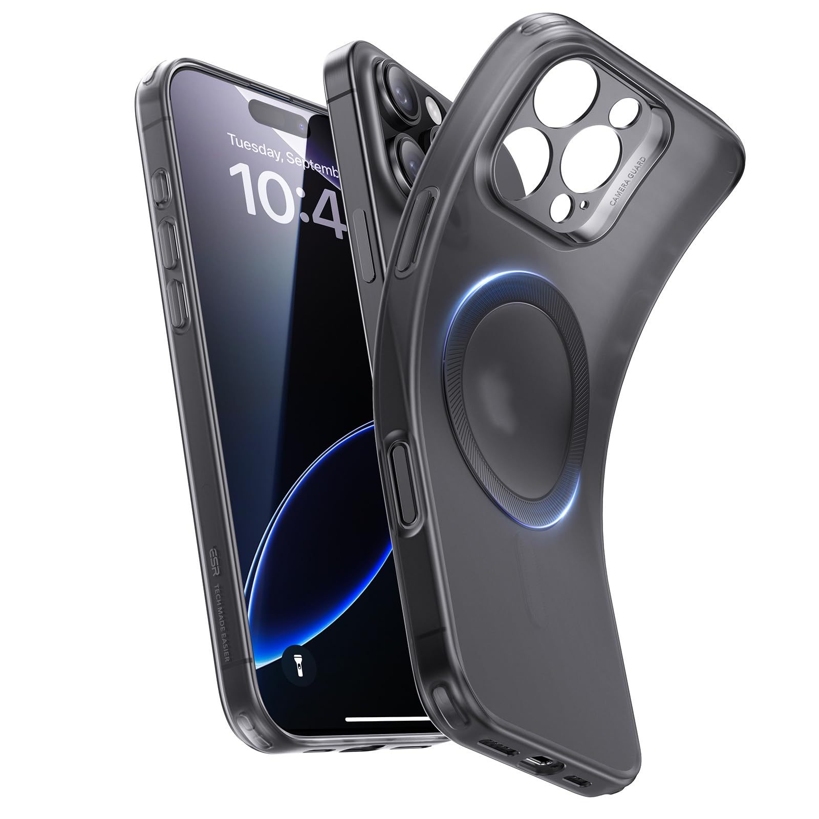 Photo 1 of ESR for iPhone 16 Pro Max Case, Compatible with MagSafe, Camera Protection, Shockproof Thin Cover, Resists Yellowing and Scratche, Magnetic Phone Case for iPhone 16 Pro Max, Zero Serie, Frosted Black