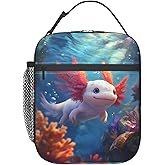 Axolotl Lunch Box Insulated Lunch Bag for kids Girls Boys Women,Reusable Lunch Box Containers for Women Men,Durable Cooler Tote Bag Lunchbox for Office/School/Picnic