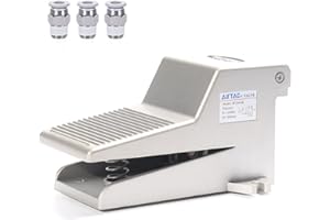 AIRVEXALON Foot pedal valve 5/2 way AirTac 4F210-08L With Lock 1/4 PT Pneumatic Air Acting Type Controlled By Foot Switch Rubber Anti-slip 2 Position 5 Way